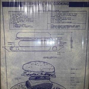 Blueprints Cooking Deluxe Hamburger Vintage Unique